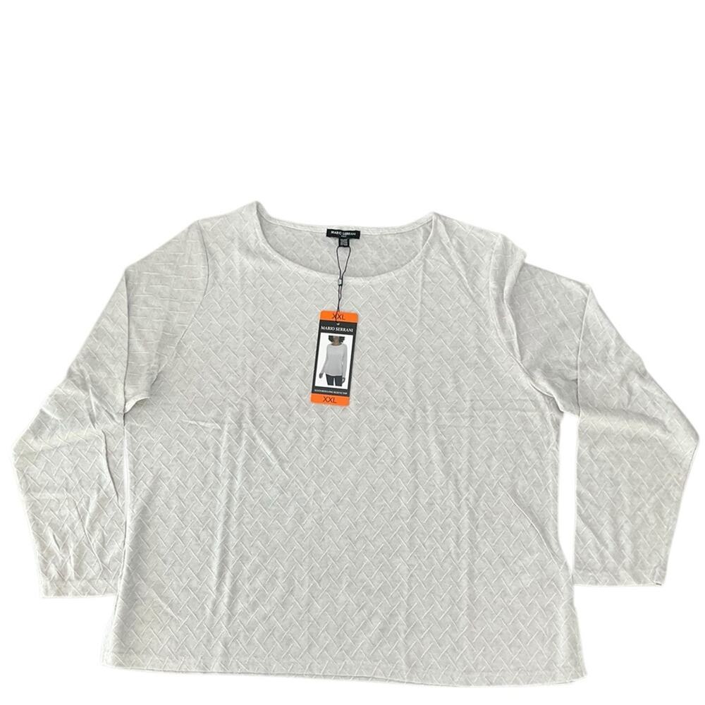 Mario Serrani Women’s Textured Long Sleeve Light Gray Sweater Size XXL NWT